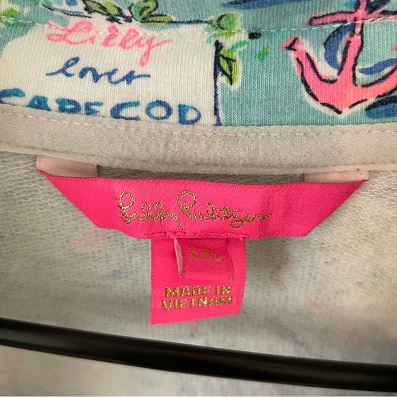 Lilly Pulitzer Skipper Popover XXL UPF 50+ Bali Blue Cape Cod Print - Picture 11 of 15